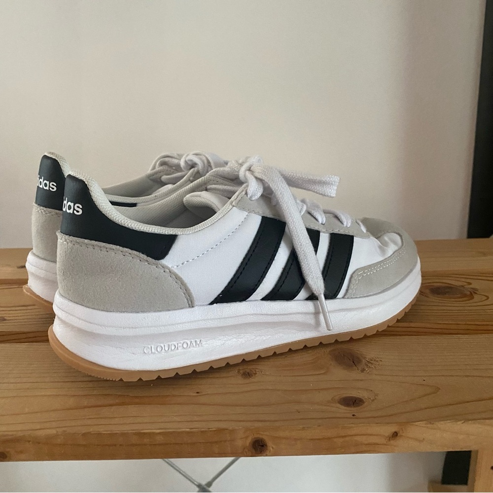 Adidas Kids Run 70s 2.0 White Black Sneakers Shoes 3.5 - Picture 7 of 14